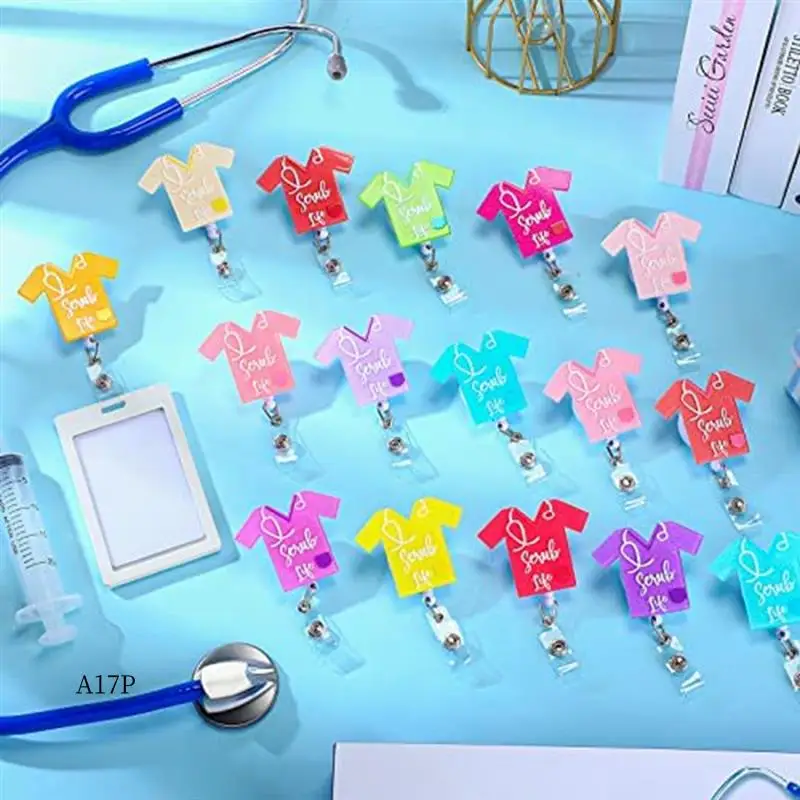 

AP-16 Pieces Nurse Retractable Badge Reel Holder Nurse Badge Reel ID Name Badge Holder Nurse Teacher Student