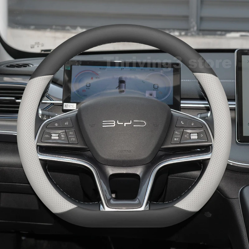 

Leather Car Steering Wheel Cover For BYD SEAL U DM i 2022-2025 Dolphin Covers For Covers Auto interior BYD SEAL U Accessories