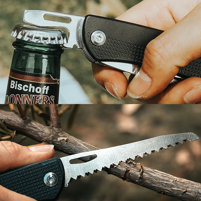 Imagem -04 - Tiger Multi-funcional Dobrável Faca de Bolso Faca de Acampamento Lâmina de Aço Inoxidável Cortador de Frutas para Acampamento ao ar Livre Sobrevivência
