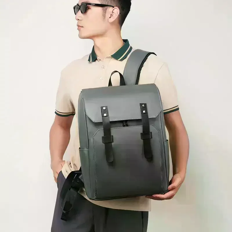 

Classic Business Work Black Leather Backpack Waterproof Bag School Bags Business Bacbackpack For Men