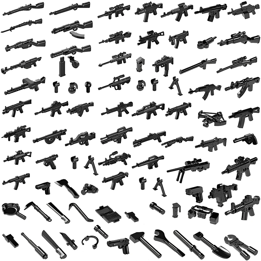 50/100pcs Miniature Firearms Desktop Ornament World Military Rifle Pistol Simulation Miniature Model Dollhouse Decorative Crafts