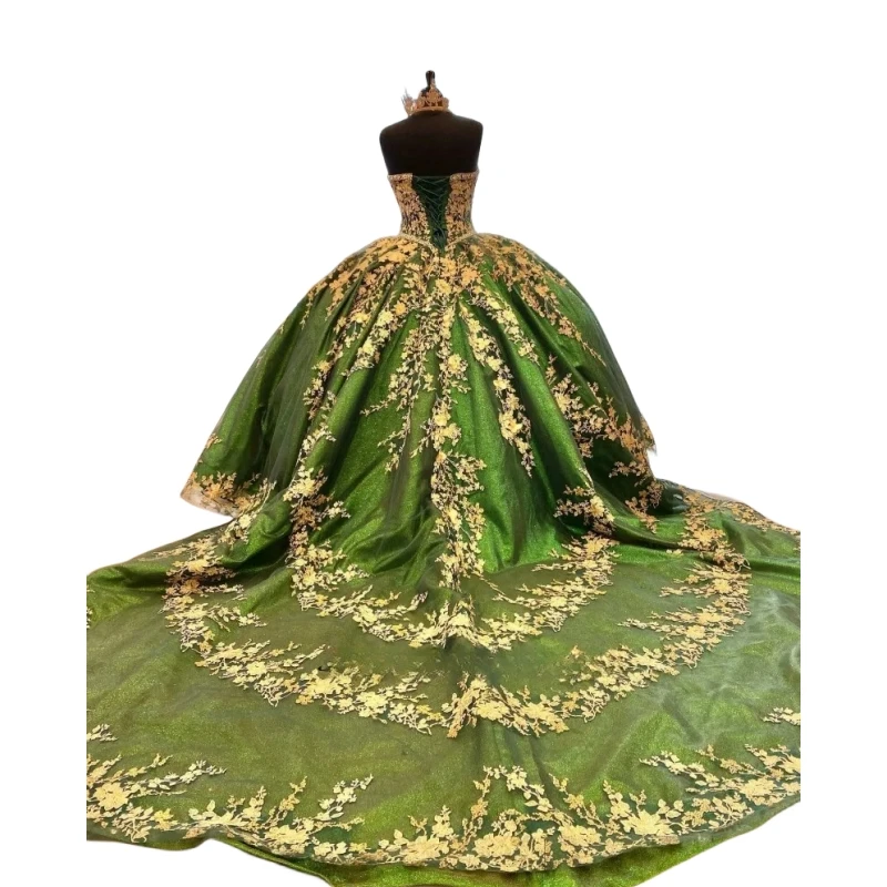 Vestidos Quinceanera luxuosos com aplique de flores, vestido de baile para meninas para evento especial, saudita e árabe, festa de aniversário de 15 e 16 anos