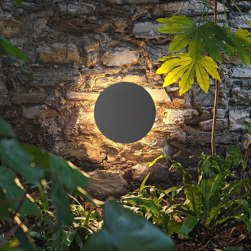 TRAZOS Round Square Modern Wall Lights Garden Porch Ip65 Waterproof Up Down Lighting Outdoor Led Bedroom Lamp Wall Decor