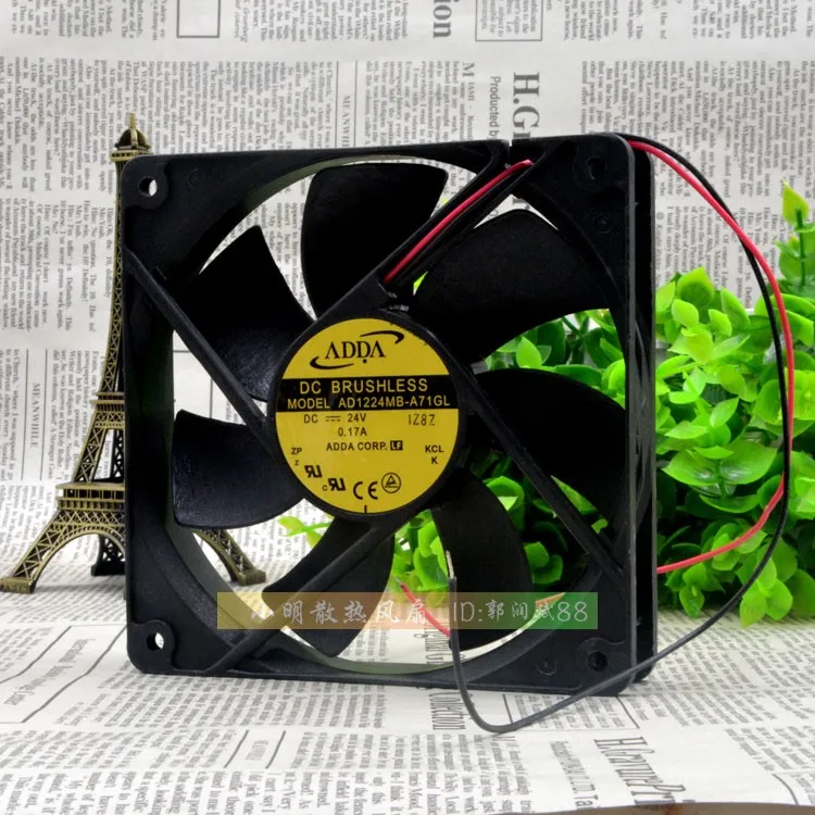 ORIGINAL AD1224MB-A71GL DC 24V 0.17A 12025 2WIRES COOLING FAN 12CM