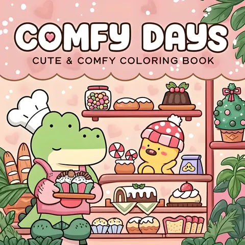 Bilashmart COMFY DAYS Bold-easy Patterns Coloring Book for Adults Horror Drawing Book Perfect Gift for Party and Birthday