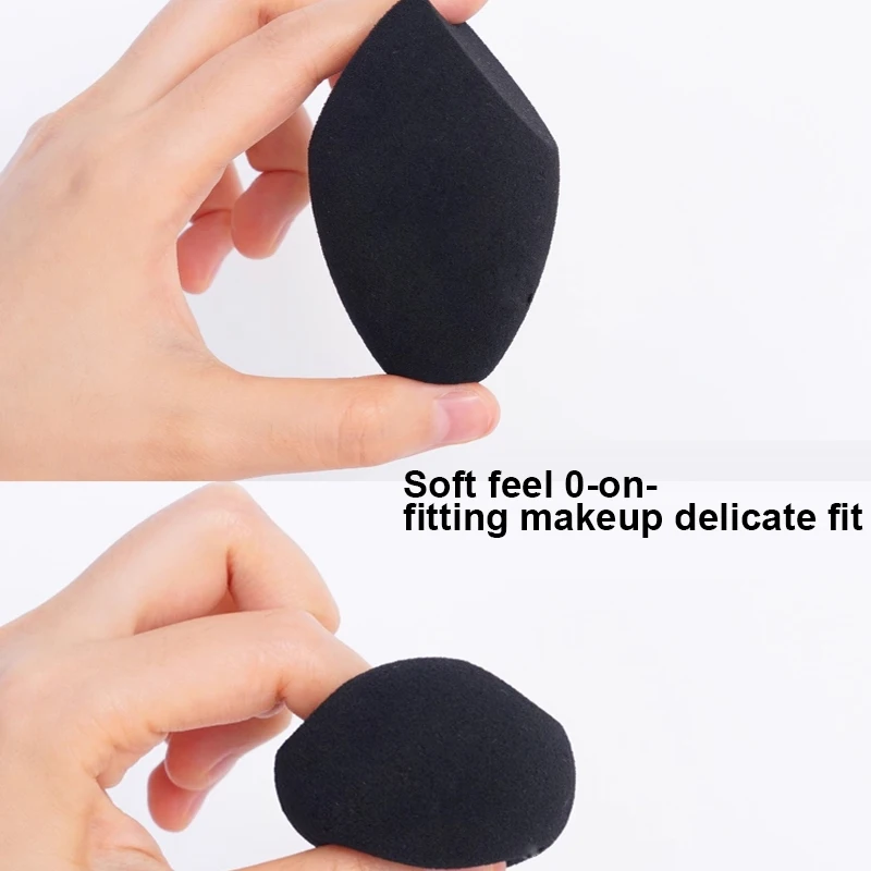 2 Stück schwarzes Beauty-Schwamm-Ei – latexfreier, wiederverwendbarer Make-up-Mixer für makellose Grundierung, Kontur und Highlight