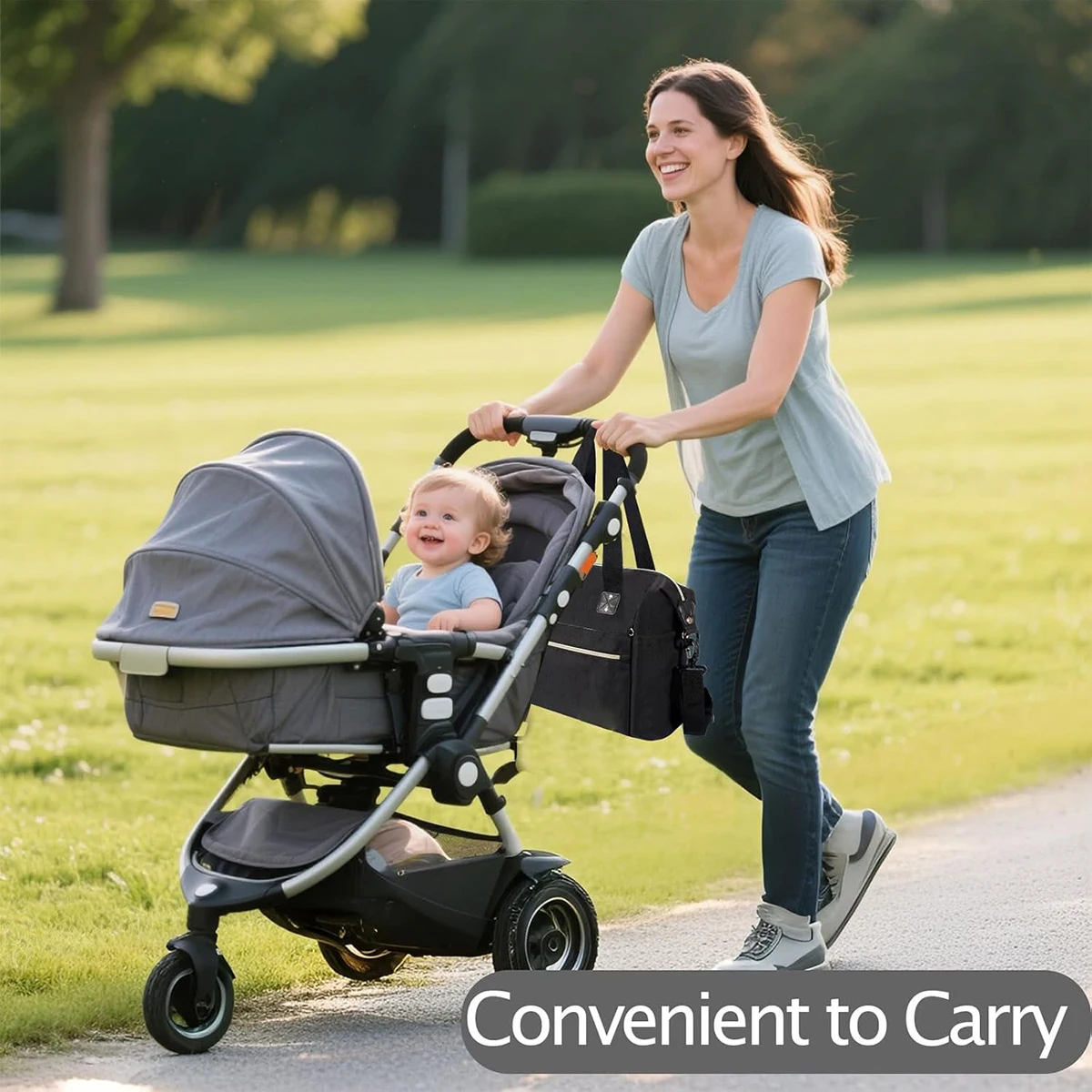 حقيبة حمل الحفاضات ذات سعة كبيرة مقاومة للماء مع صندوق الحلمة لتوصيل المستشفى وحقيبة يد للأم أثناء السفر