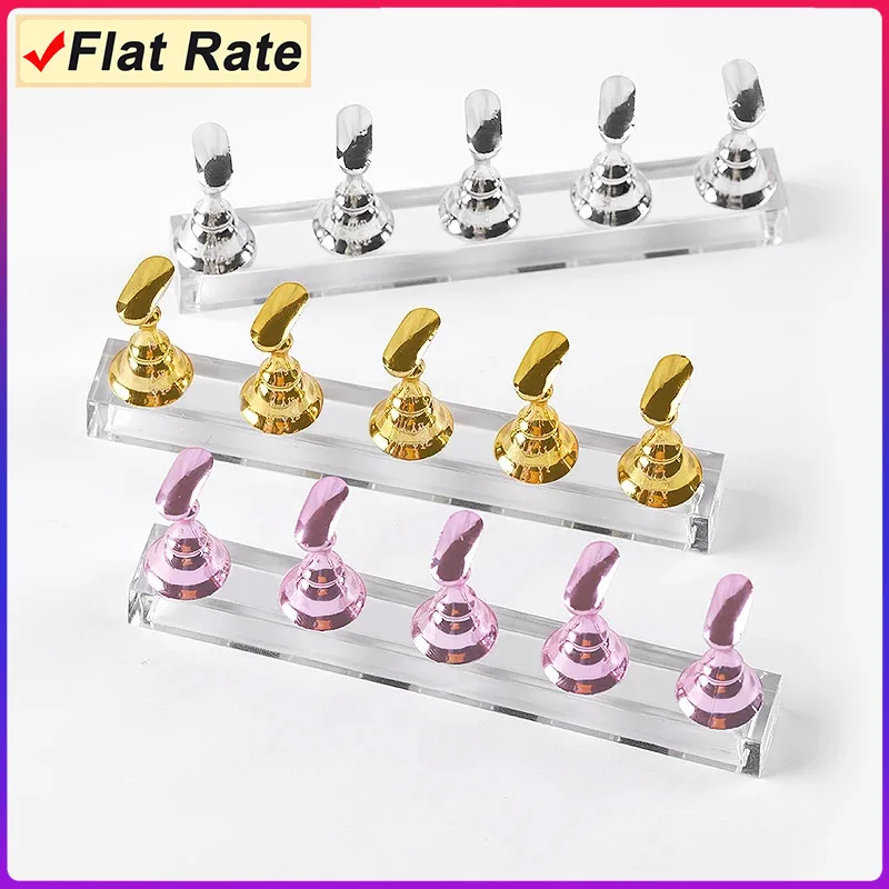 

1 Set Magnetic Nail Holder Nail Tips Practice Stand Trainning Polish Display Alloy Crystal Nail Art Polish Display Manicure Tool