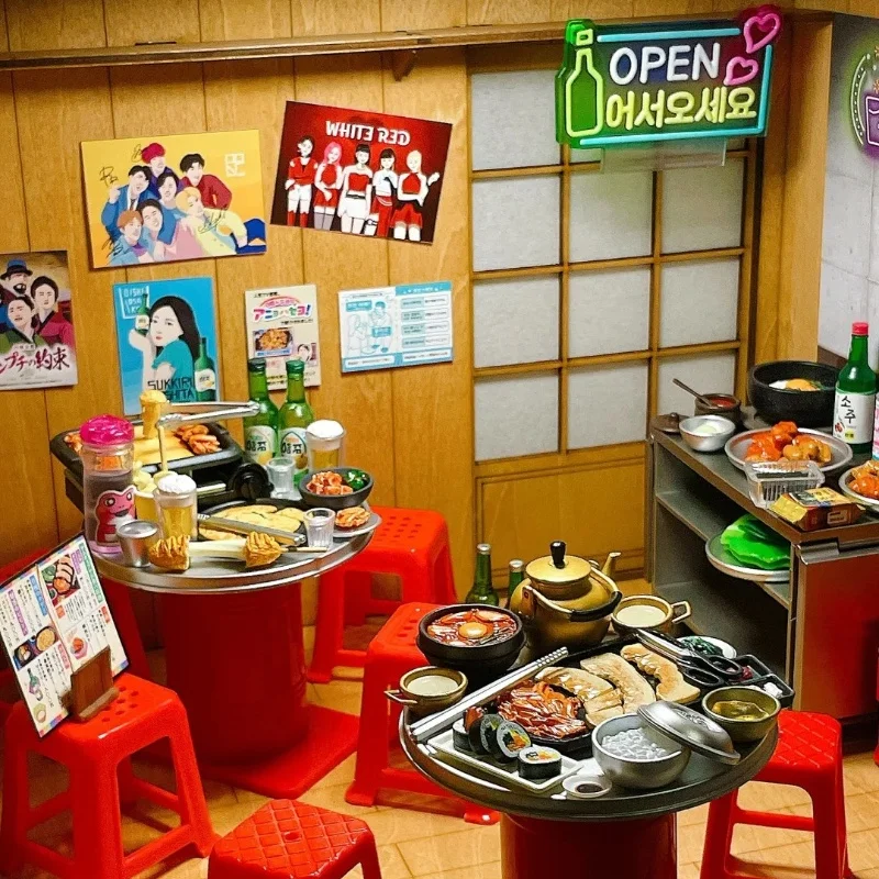 Re-Ment Original Korean Food Night Stalls Action Figure Miniature Diorama Snack Vendor In Stock Collectible Display Model Gift