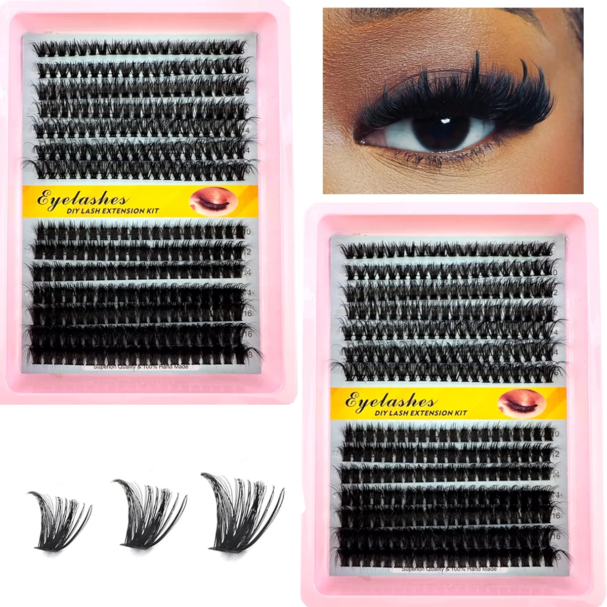 14Row 30-100D 5D رقيق سميكة جلدة مجموعات 10-18mmMix Wispy الفردية جلدة ملحقات مجموعات DIY ماكياج الرموش الصناعية