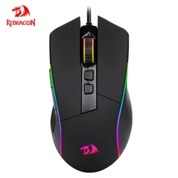 REdragon LONewolf-ゲーム用の人間工学に基づいたプログラム可能なマウス,8000 dpi,8ボタン,105 rgb,ラップトップおよびPC用