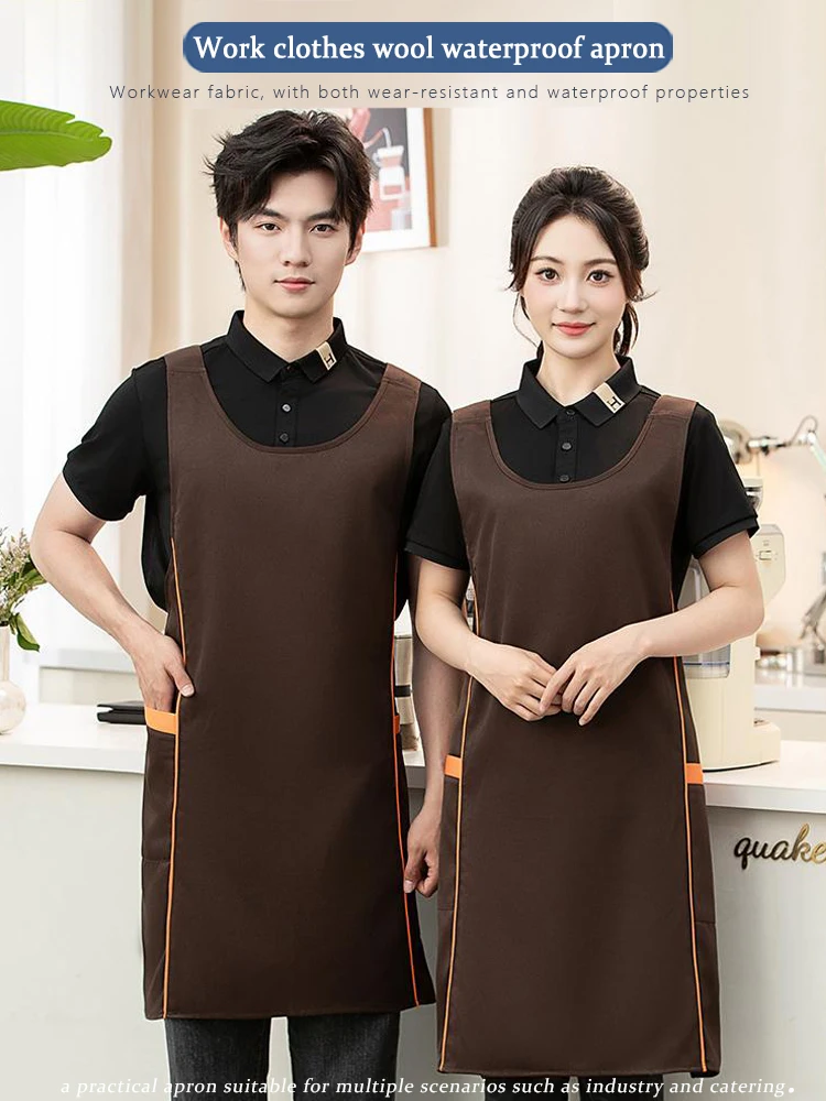 

Изящный водонепроницаемый фартук без рукавов — современный пятностойкий халат для домашней кухни и профессионального использования, дизайн унисекс для работы