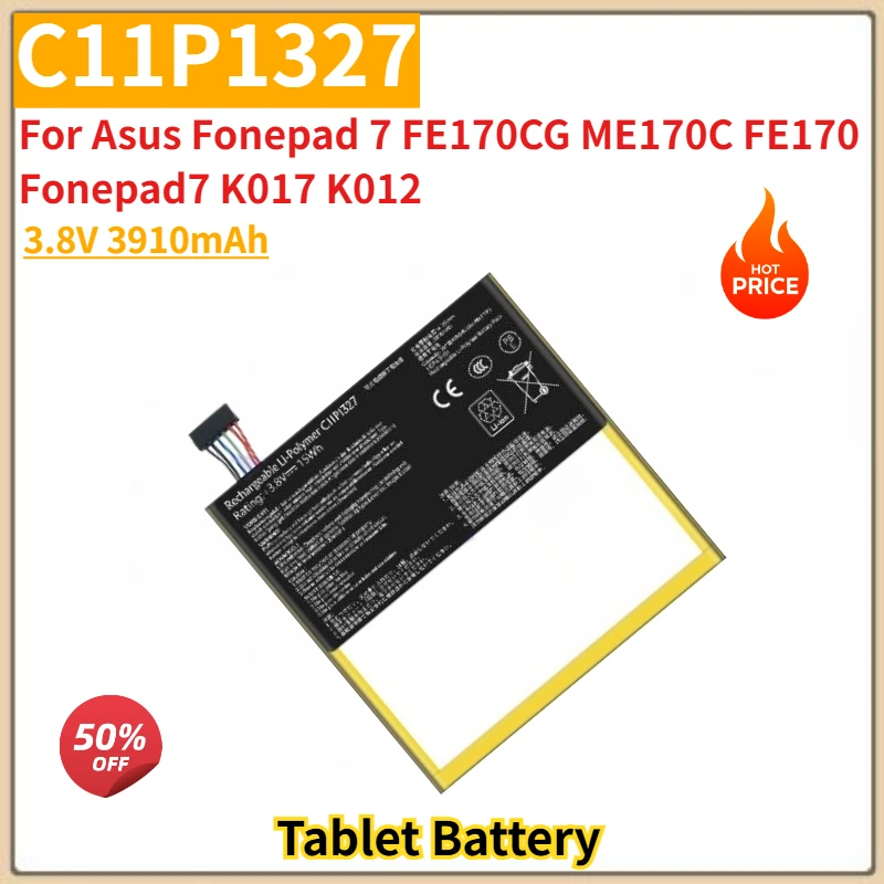 High Quality C11P1327 Tablet Battery 3.8V 3910mAh For  Asus Fonepad7 K017 K012 Fonepad 7 FE170CG ME170C FE170 Brand New