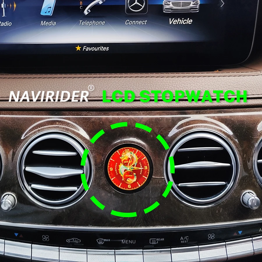 Car Stopwatch Smart Clock For Benz C/E/S/G/CLS/ W205 W463 W219 W222 W213 NTG 5.0/5.5 Interior Central Compass Time Electronic