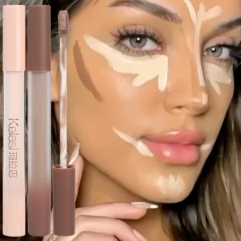 Matte Vloeibare Contour Neusschaduw Make-Up Bruine Bronzers Hoogglans Contour Waterdichte Blijvende Gezicht Markeerstift Cosmetica