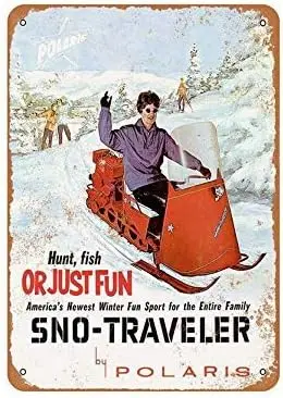 Metal Sign Vintage Polaris SNO-Traveler Snowmobiles Metal Sign Art Dinning Room Kitchen Decoration Drinking Chic Wall Stick sign