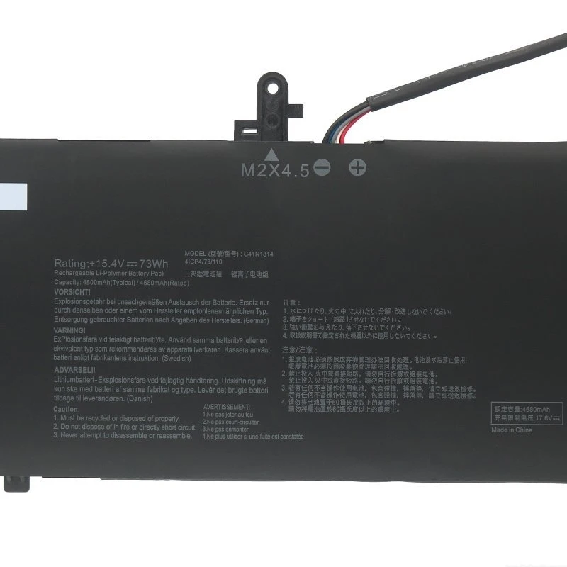 C41N1814 Laptop Battery For ASUS ZenBook 15 UX533 UX533FD UX533FN RX533 RX533FD BX533FD Series 73WH
