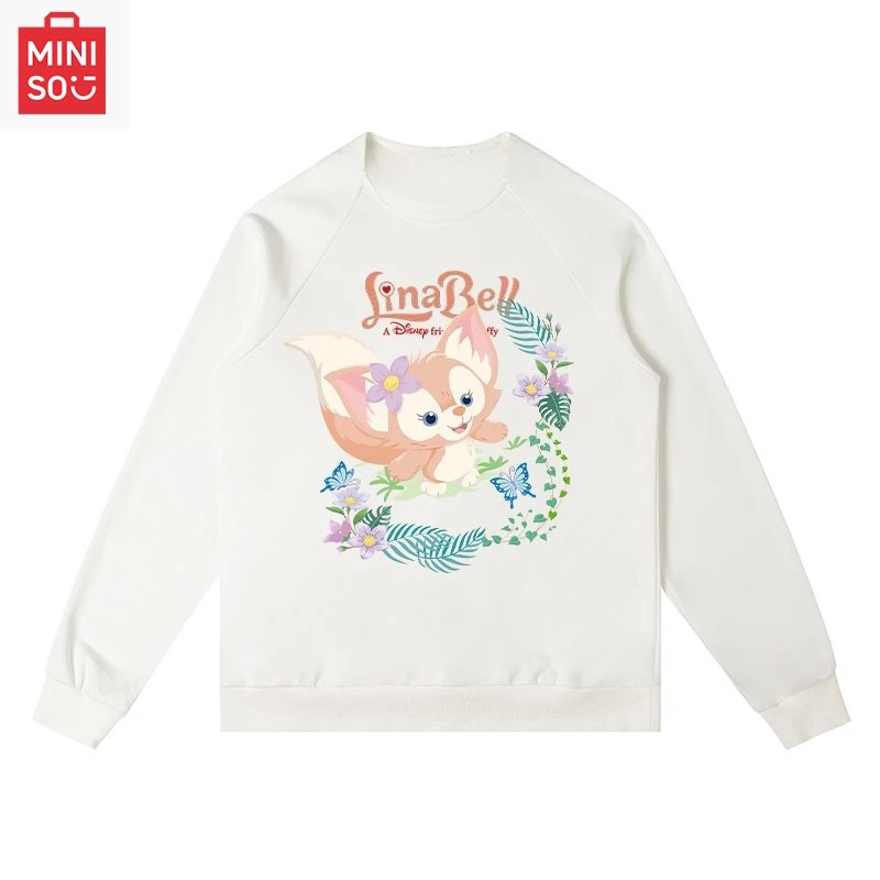 

Толстовка с принтом MINISO Collaboration LinaBell, свободная, с длинными рукавами, мультяшная, повседневная и милая для девочек и мальчиков