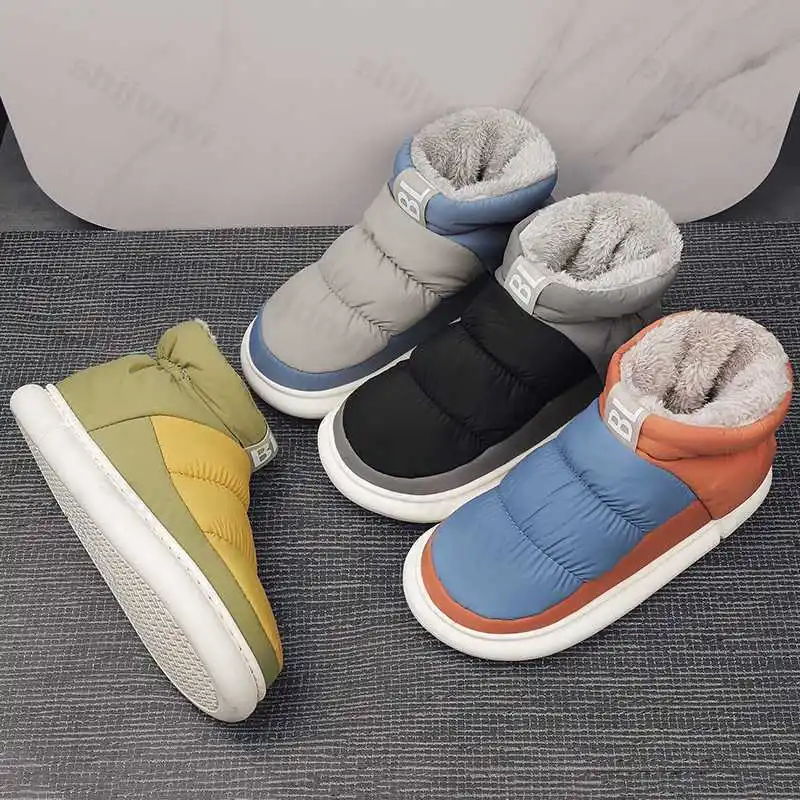 2025 Winter Snow Boots Men Women New Lovers Plush Thick Comfortable Cotton Shoes Waterproof Anti Slip Outdoor Down Casual Shoes