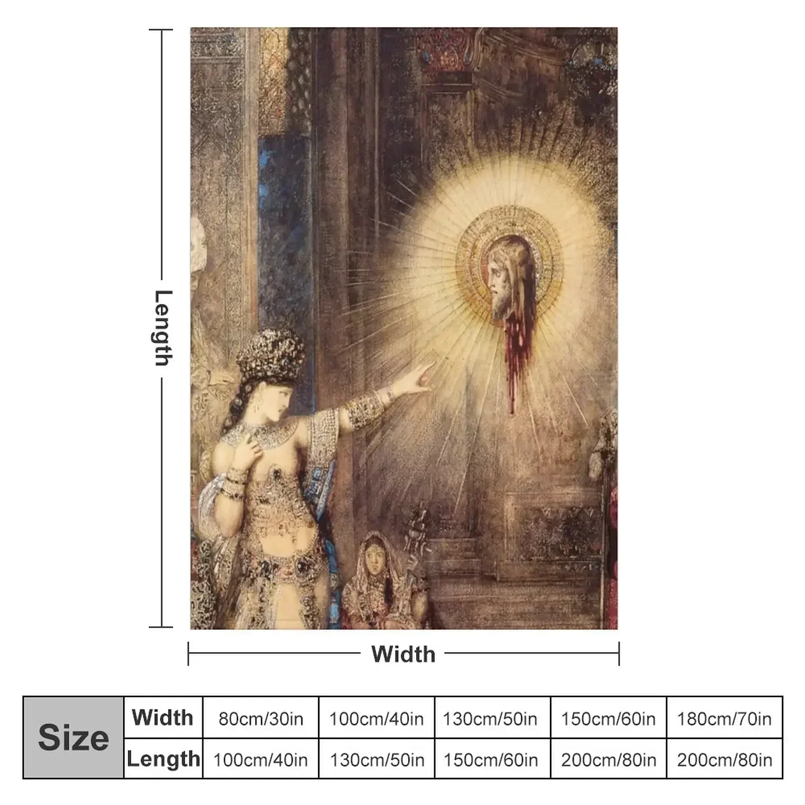 Salome and the Apparition of the Baptist's Head - Gustave Moreau Throw Blanket decorative Stuffeds manga Blankets