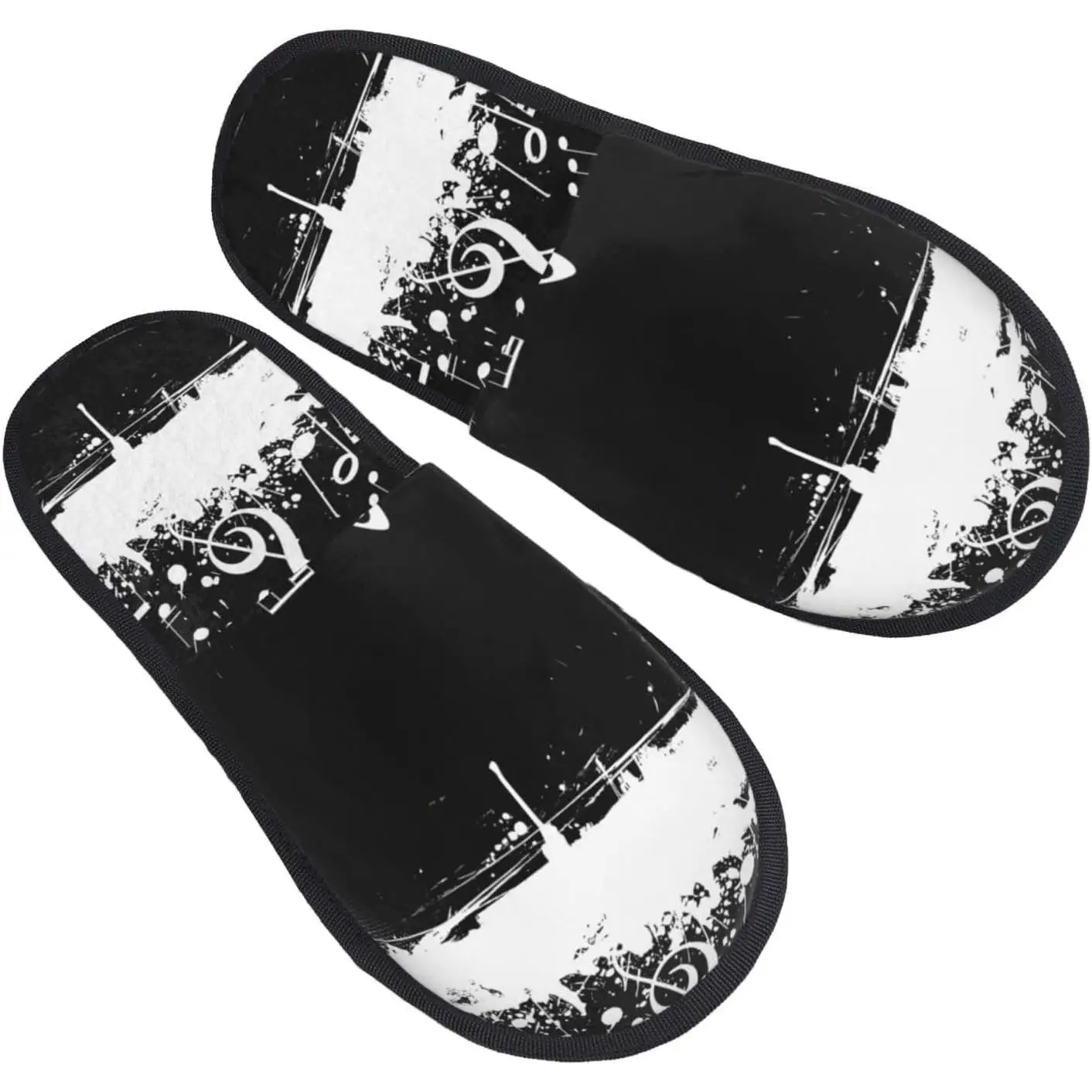 

Music Notes Slippers for Women Fuzzy House Shoes Anti-Skid Sole Indoor Outdoor Slide Slipper