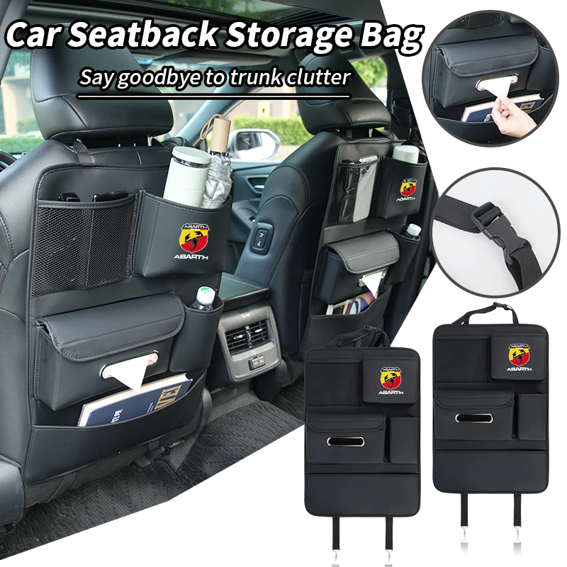 

Car Seatback Organizer Anti-Kick Pad Trunk Storage Bag Accessories For FIAT 500 Grande Punto Tipo Stilo UNO Astra Bravo Panda Fr