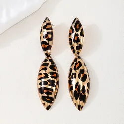 Drop Earrings For Women Stylish Geometric Water Drop Leopard Print Ear Accessories Holiday Party Gift Fashion Jewelry BE536