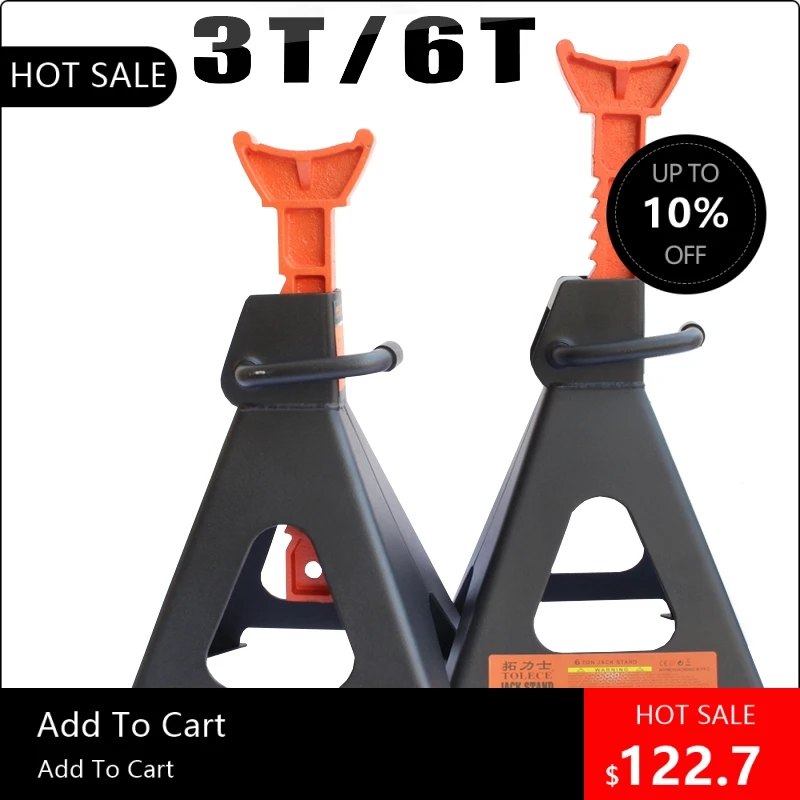 

1946 Car repair safety top bracket Tolex 3 tons 6t thickened security horse stool jack stool repair tool 19