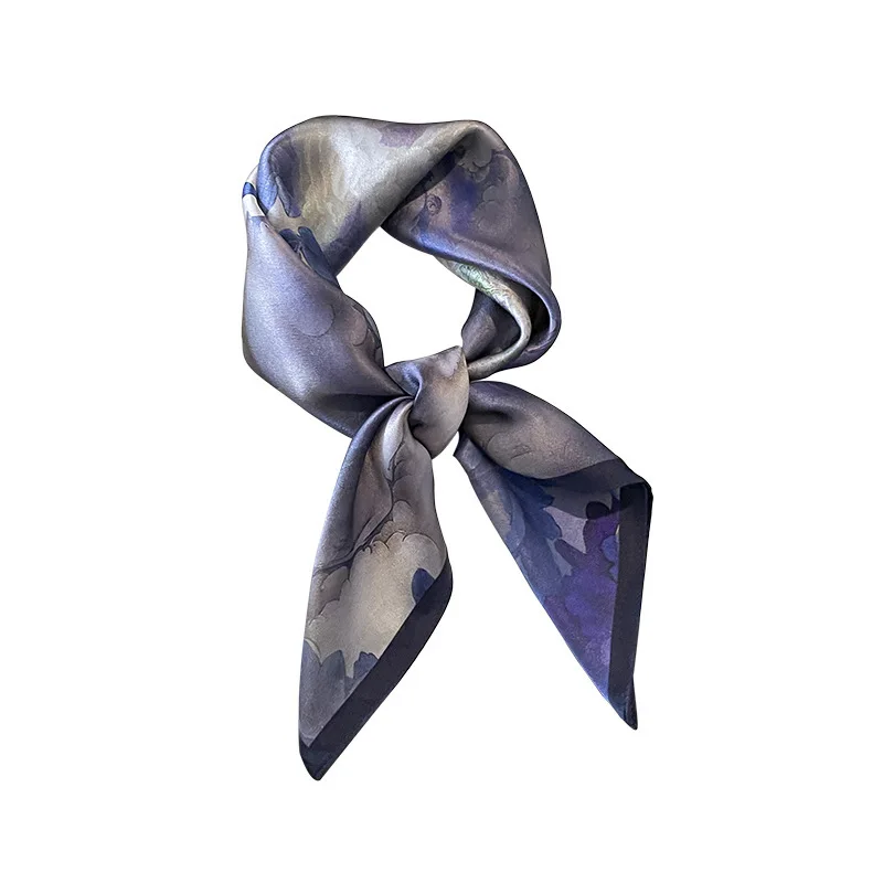 New 100% Natural Silk Square Scarf Women Hairband Foulard High Quality Bandana Scarves Female Summer Headkerchief Shawl Wrap