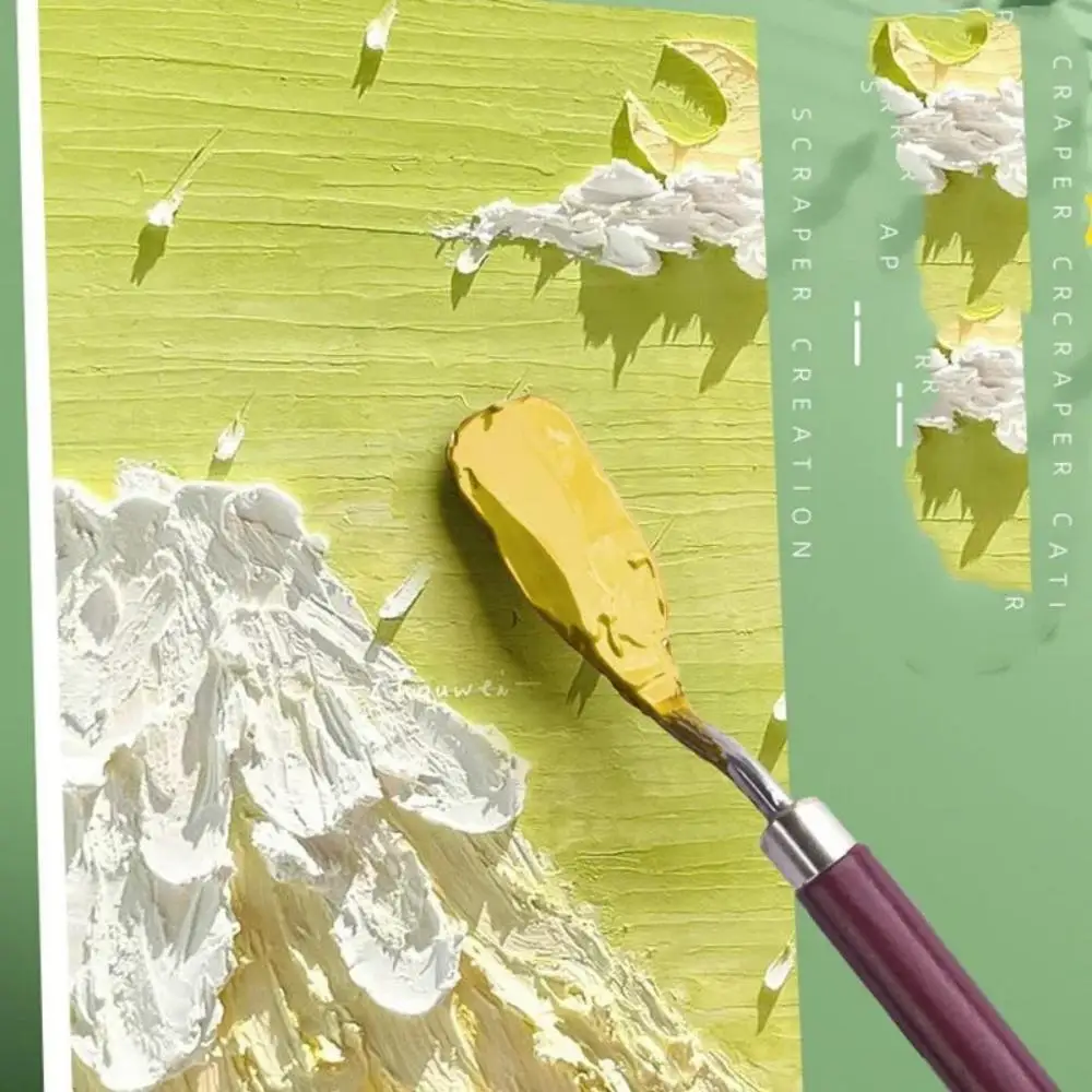 7 pieces / sets of oil painting scraper palette knife watercolor fine acrylic watercolor paint brush pick color mixing tools for