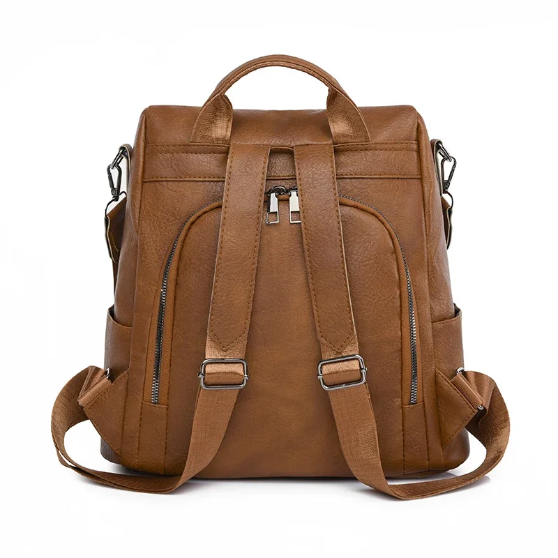 Fashion Women Backpack Women Leather Backpack Female School Backpack Women Shoulder Bag for Teenage Girls Travel Back Rucksack