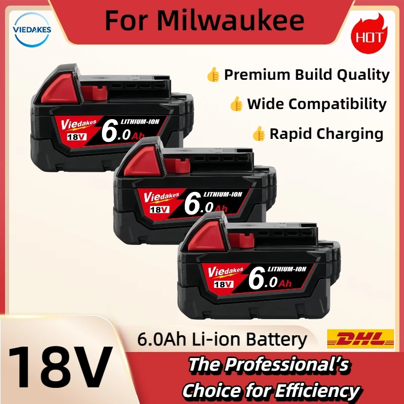 

For Milwaukee 18V battery M18-HB3 high energy battery 6AH 9AH ,for Milwaukee M12-18FC charger 48-11-1815