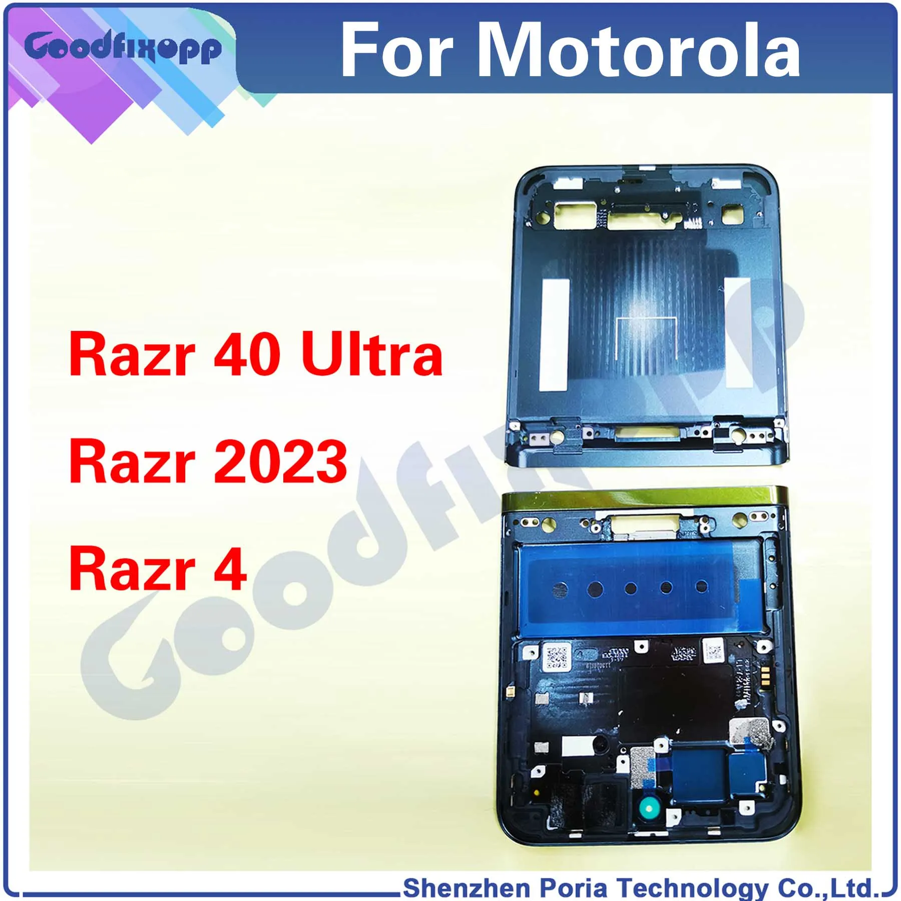 

For Motorola Razr 40 Ultra 2023 Front Frame Mid Case Middle Lid Cover Door Housing For Moto Razr 4 40Ultra Parts Replacement