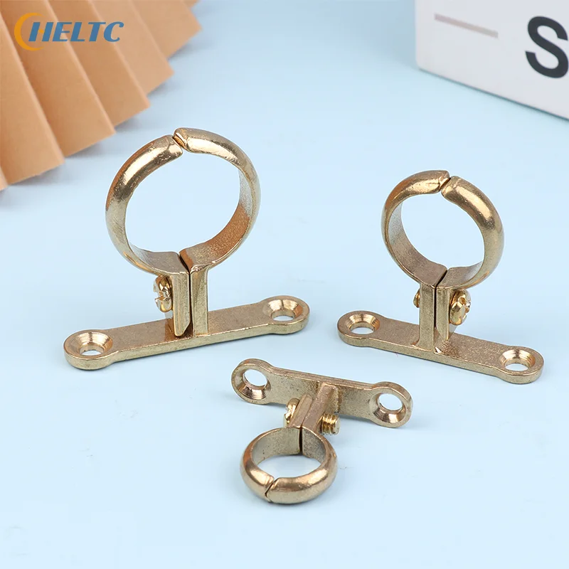Latão ajuste 15 22 28 35 42 54mm od clipe de tubulação de bronze fixado na parede suporte de tubulação clipe suporte fixo encanamento água com base