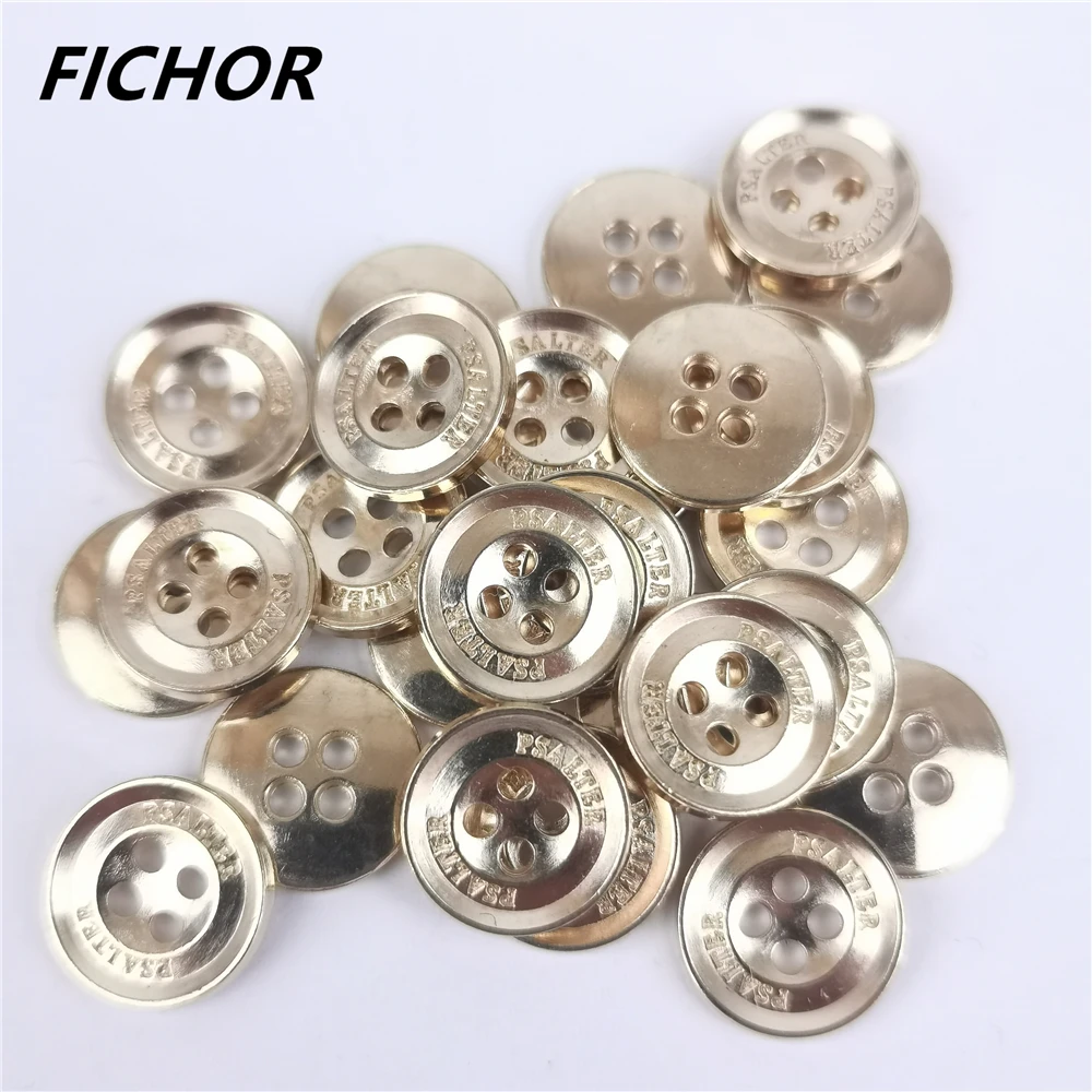 30/50 pz 11.5mm 4 fori oro metallo bottoni panno Flatback Cabochon Scrapbooking Knopf Bouton arredamento accessori fai da te