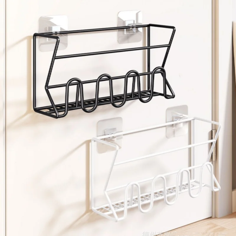 Home Door Shoe Rack Simple Door Indoor Slipper Rack Bathroom Perforation-Free Wall-Mounted Shoe Sundries Organizer
