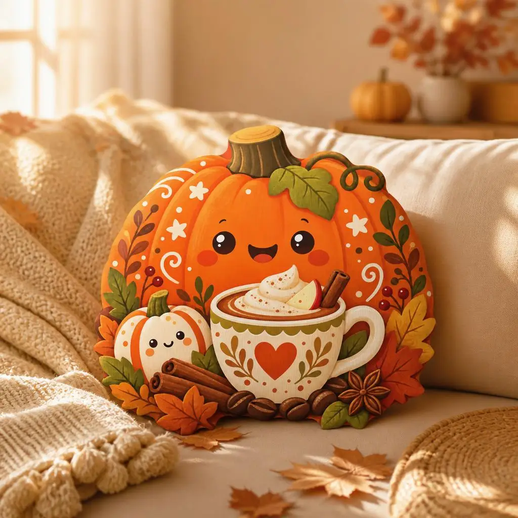 Cute Smiling Pumpkin Shaped Pillow Cushion Irregular Stuffed Throw Pillows for Sofa Home Decoration Gift