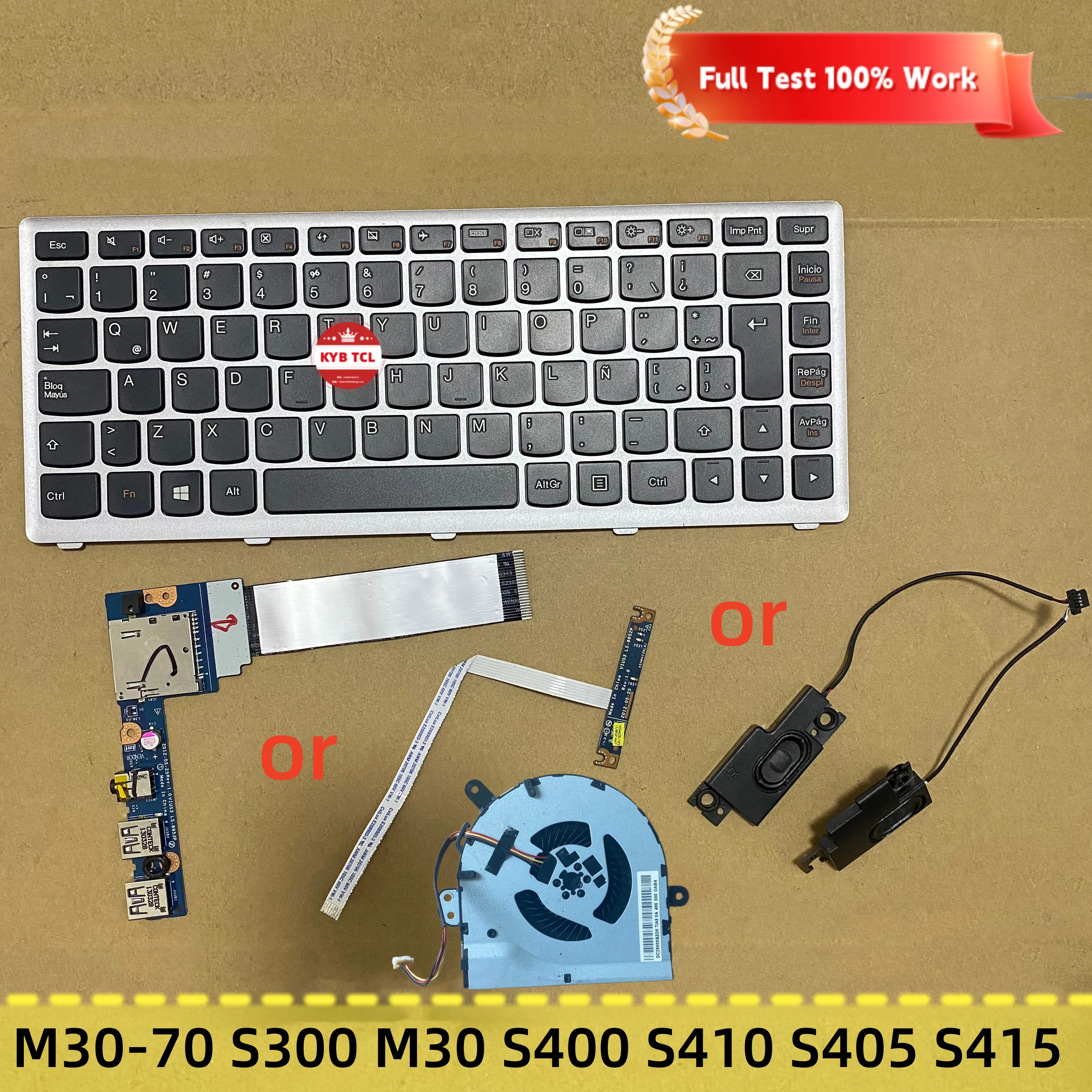 LS-8953P NBX00018C00 NBX00018T00 PK23000JA00 Placa de LED para Ventilador de Alto-falante com Cabo USB, Leitor de Cartão e Placa de Áudio para Teclado Lenovo IdeaPad S400 S300 S405 M30-70 DC28000BZD0 LS-8952P