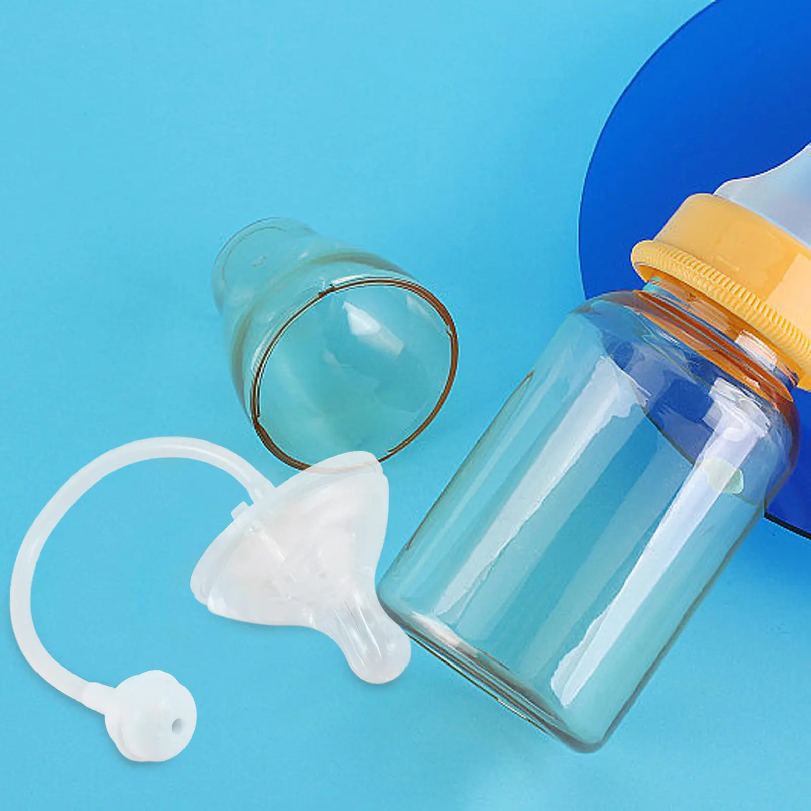 

3Pcs Silicone Baby Bottle Nipples Weighted Straw Spill-Proof Replacement for Infant Teething and Sippy Cups Straw Nipples