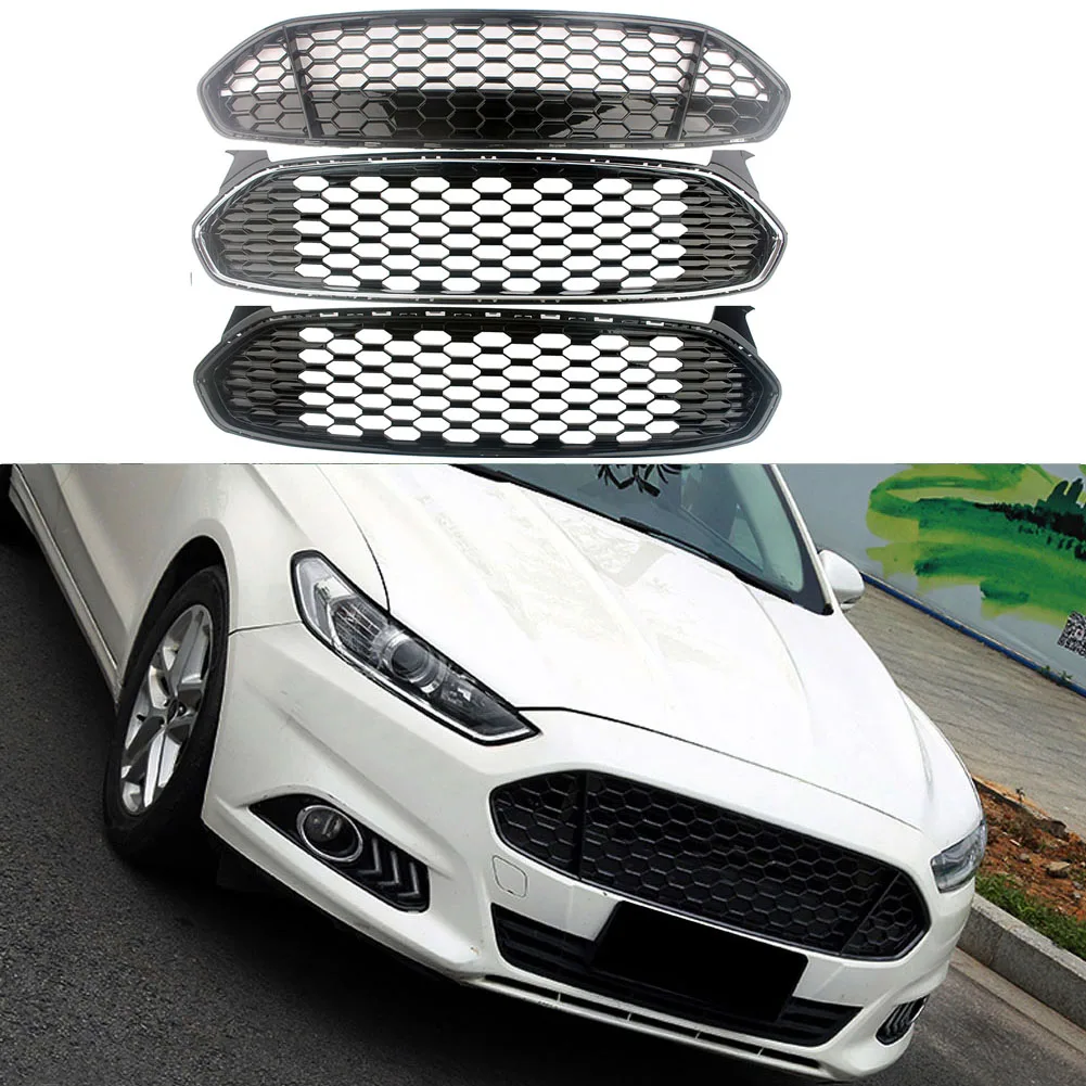 Car Front Honeycomb Grilles Vent Upper Grille For Ford Fusion Mondeo 2013-2016