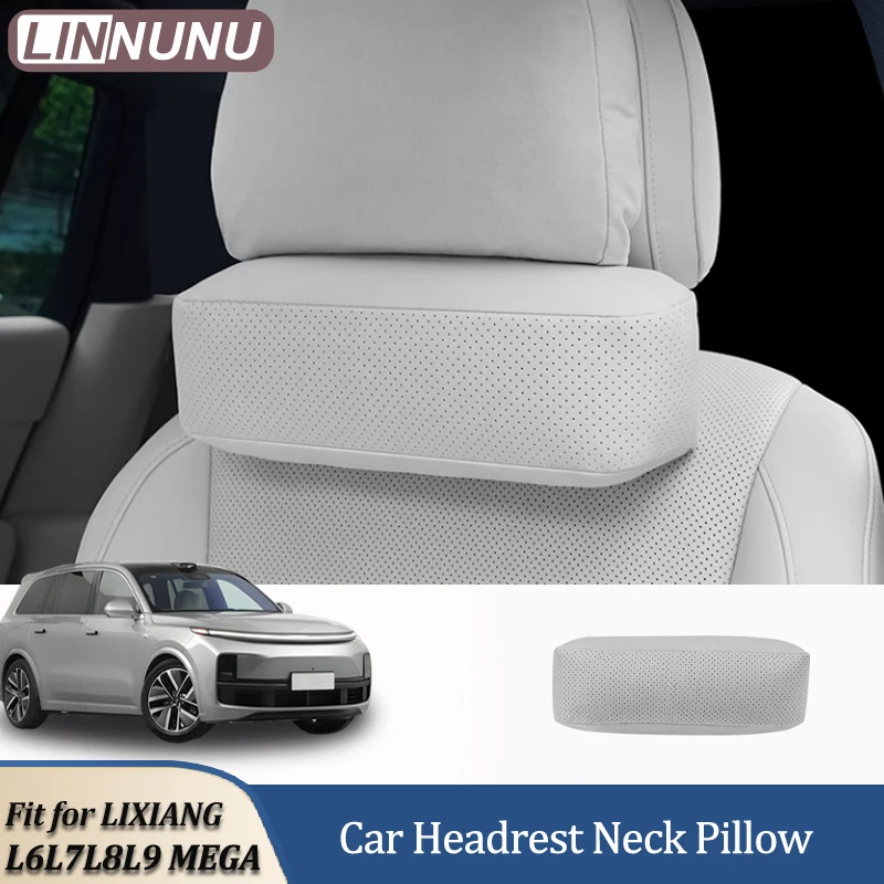 

Linnunu Fit for Lixiang L6 L7 L8 L9 Mega Car Decoration Products Headrest Neck Pillow Suede Neck Pillow Car Leather Headrest Car Interior Pillow Accessories