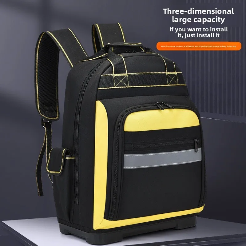 

New Large Capacity Tool Backpack Waterproof Wear-resistant Heavy Duty Tool Organizer Thickened with Hard Bottom Toolkit