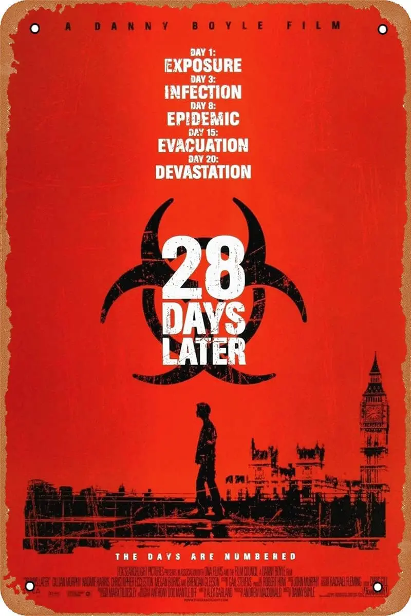 28 Days Later Horror Movie Poster Retro Style Wall Plaque Decoration Metal Tin Sign 8x12 inch sign