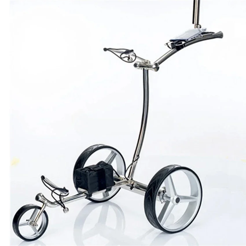 Golf Trolley, 304 Stainless Steel Electric Cart, Electric Three-wheeled Cart, Course Supplies for 24V10AH 200W