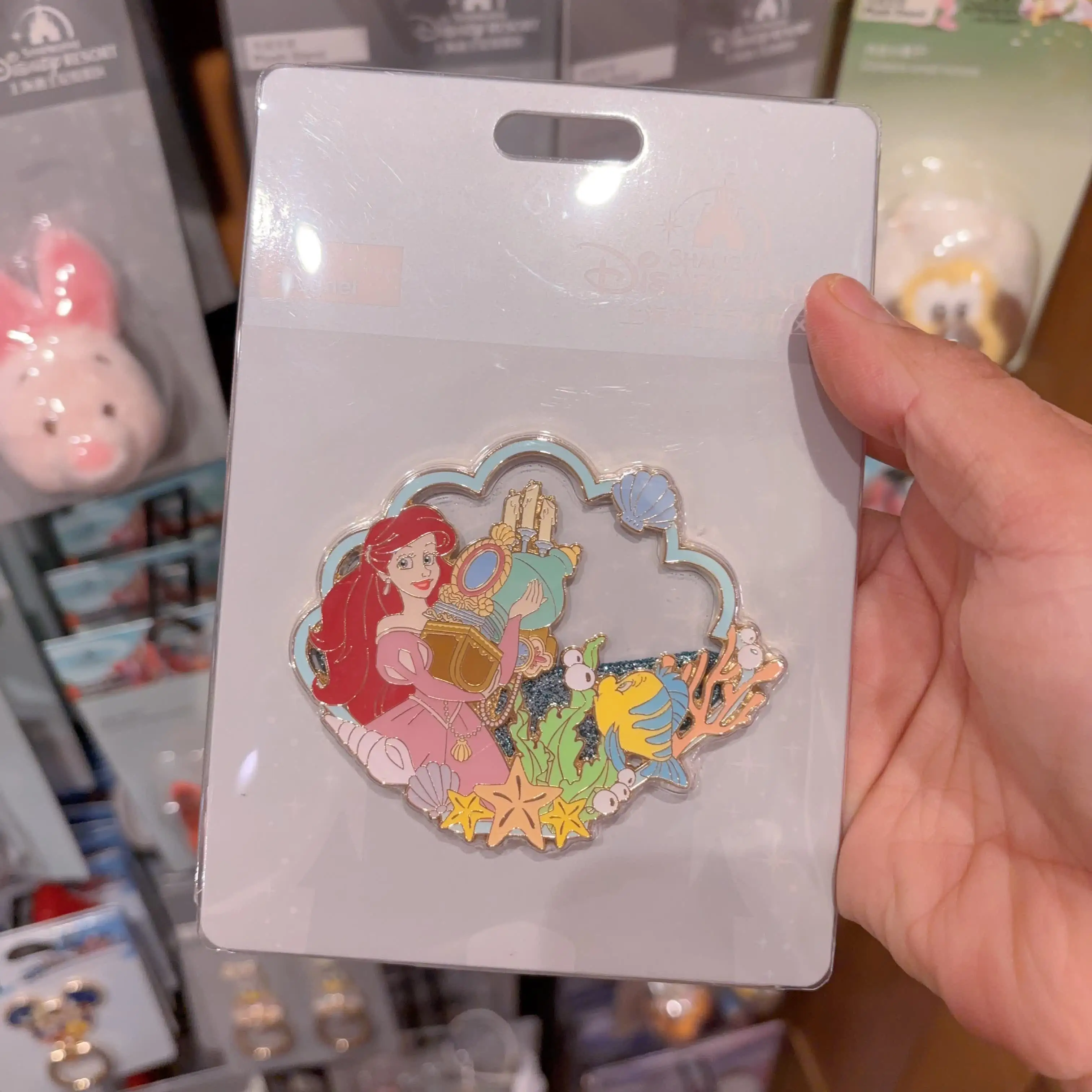 Disney Little Mermaid Magnet Ariel Princess Ocean Themed Metal Fridge Magnet With Flounder Seashell Coral Decor For Fans view 3