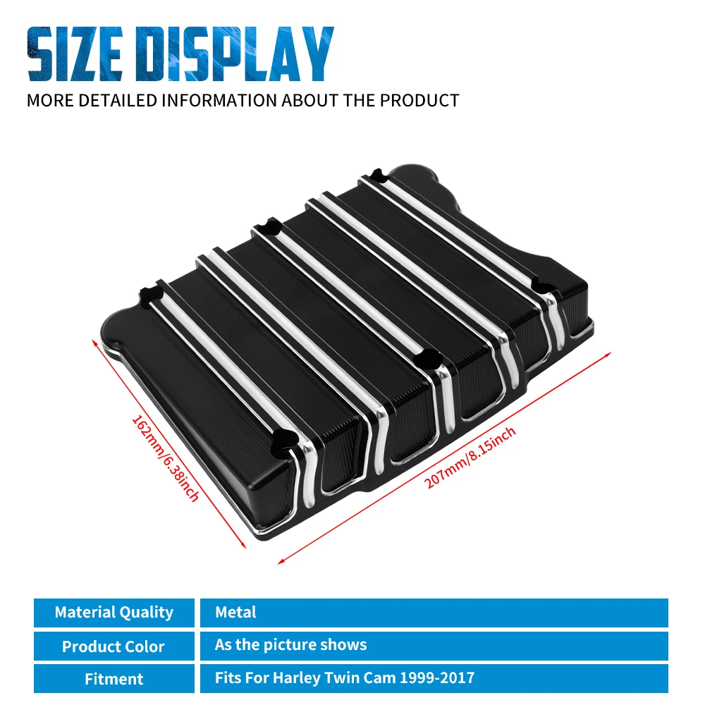 غطاء علوي لمحرك الدراجة النارية غطاء صندوق الروك يغطي لدراجة Harley Twin Cam Softail FLSTC Tourig Electra Street Glide Dyna 99-17 CNC