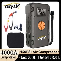 GKFLY 2000A 4000A Car Jump Starter Air Pump 4 In 1 Air Compressor Power Bank Car Battery Starter Starting Auto Tyre Inflator