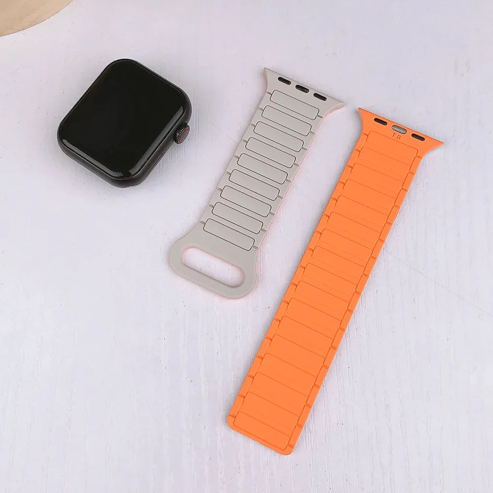 Pasek pętla magnetyczna do Apple watch ultra band 49mm 45mm silikonowa bransoletka iWatch serii 7 8 se 44mm 45mm 40mm 41mm 42mm 38mm