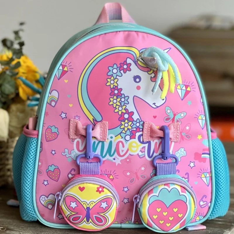 

Anime Unicorn Schoolbags Primary Kindergarten Childrens Cartoon Backpack 3D Kawaii Large Capacity Schoolbag Homecoming Gifts