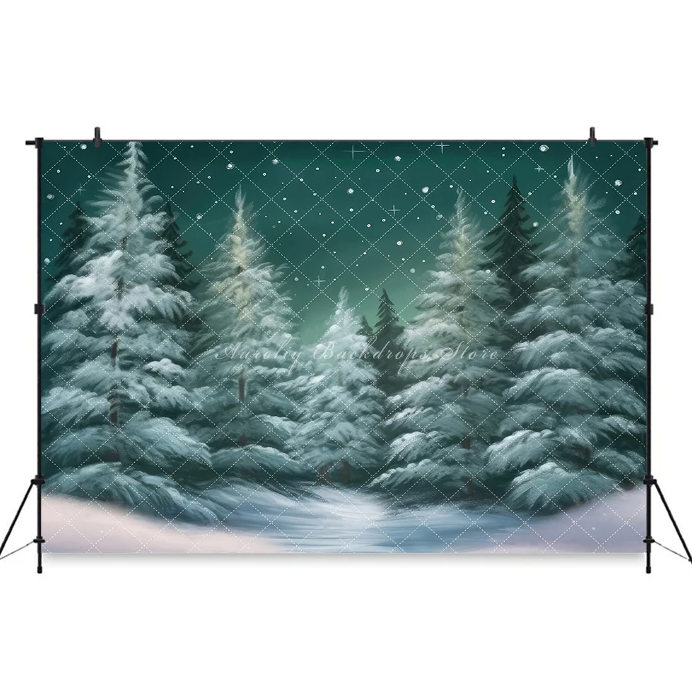 Snowy Spruce Forest Backdrops Kids Photocall Adult Child Photography Props Winter Christmas Jungle Photo Studio Backgrounds